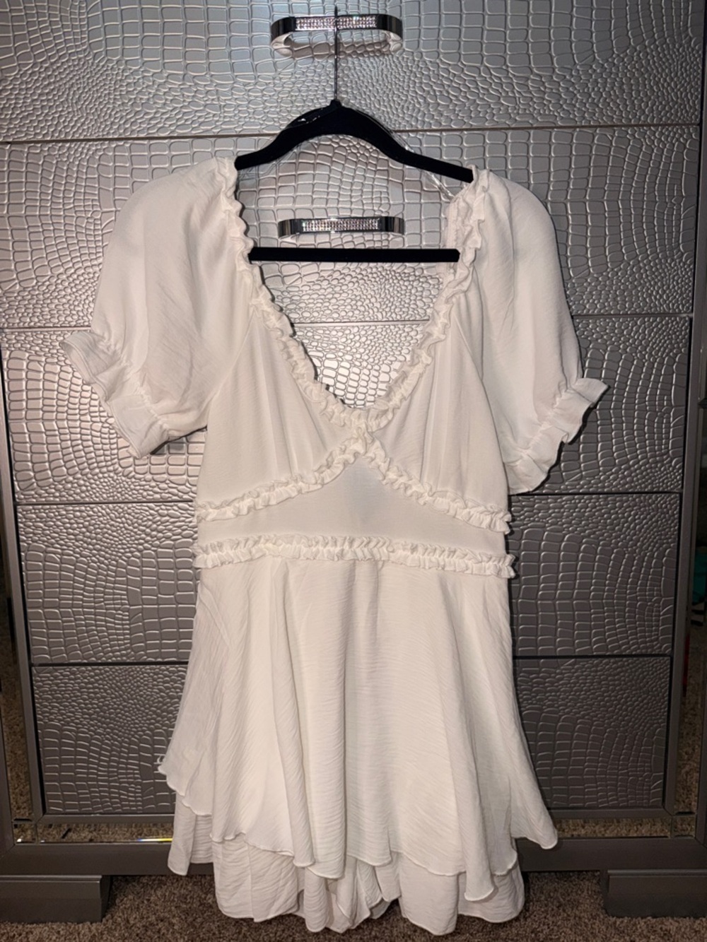 White Ruffled Romper